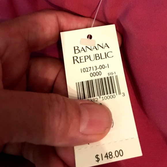 NWT, Banana Republic, Silk Pink Strip Slip Dress - Picture 5 of 5